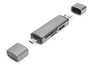 Čítačka kariet DIGITUS s 3 portami USB typu C/USB 3.0