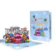 Glitter Panda Birthday Card 3D Pop Up Cards with