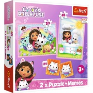 GABI'S MAČIČSKÝ DOM 2V1 PUZZZLE + PAMÄŤOVÉ KOCKY 3+