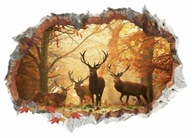 Nálepky na stenu MOOSE zlaté jesenné 3D FOREST do skrine