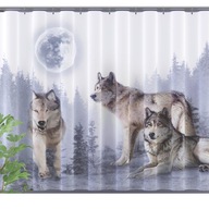 WOLVES tlačený voálový záves na páske 240x150cm