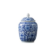 Keramická váza na kvety na uskladnenie čaju modrá biela 320ml