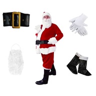 Súprava Santa Claus OUTFIT, čiapka, brada, mikina, nohavice, opasok