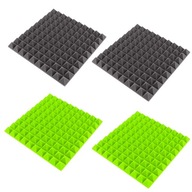 Akustické peny, zvukovoizolačné rohože, zelené a sivé pyramídové panely, 1 m2