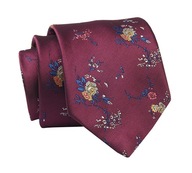 Bordová klasická kvetinová kravata 7cm ALTIES
