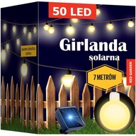 SOLAR GARDEN GARLAND SOLÁRNE LAMPY 50 LED ŽIAROViek NA BALKÓN 7 metrov