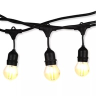 V-TAC Garden Garland Black 15 metrov 15 objímok na lampu E27 Guma + zásuvka IP54 V