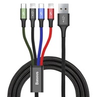 BASEUS 4V1 2X BLESKOVÝ USB KÁBEL, MIKRO, USB-C