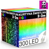 LED svetelný záves 3x3 m 300 LED Multicolor farebný GIRLAND