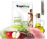 TROPIDOG Light Sterilized 12kg všetky plemená + Alpha Spirit FINGER