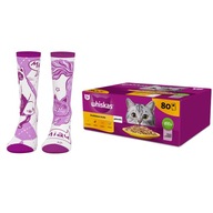 WHISKAS Dospelý 80x85g Hydinové hody + ponožky