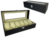 Puzdro na hodinky Casket box 6 ks čierne hodinky 8,3x30,5 SU-025