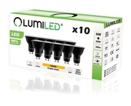 10x GU10 LED žiarovka 6W 3000K 120° ČIERNA LUMILED