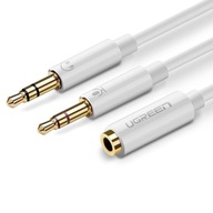 UZELENÝ ADAPTÉROVÝ KÁBEL AUDIO AUX SPLITTER SLÚCHADLÁ MINIJACK MIKROFÓN 28CM