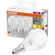 3x LED guľová žiarovka E14 5W = 40W 470lm OSRAM