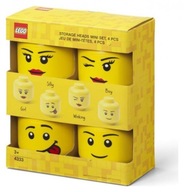 Sada 4 kontajnerov Lego Mini Heads 43330800