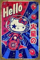 Retro dekoratívna plaketa Hello Kitty