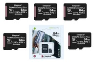 5X pamäťová karta KINGSTON MicroSDXC 64 GB 100 MB A1