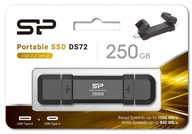 Externý SSD disk Silicon Power DS72 250 GB USB-A USB-C 1050/850 MB/s čierny