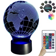 NOČNÁ LAMPA GLOBUS EARTH 3D LED FARBY USB DIAĽK