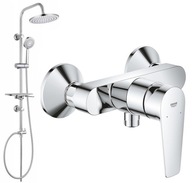 DESZCZOWNICA 25cm półka+ Bateria prysznicowa Grohe