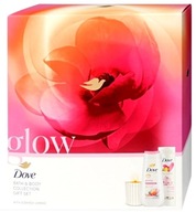 DOVE GLOW LARGE Sada kozmetiky pre ženy, gél + balzam + vonná sviečka