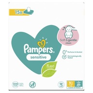 Pampers Vlhčené obrúsky Sensitive 15x80 ks