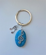 MODRÝ MUSICAL KEYRING NOTE TREBE KEY