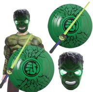 LED MASKA ŠTÍT MEČ HULK SUPERHERO SET NA NARODENINOVÝ PLES KARNEVAL