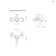 Oltens Molle nástenná vaňová a sprchová batéria, chróm, 34000100