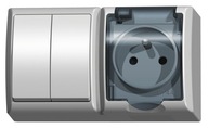 OSPEL FALA ZH-Ł2G/00/d Dvojskupinový svietnikový vypínač + jedna zásuvka