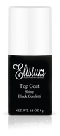 Elisium Top Coat lesklé čierne konfety 9 g