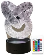 3D LED LAMPA PRSTENY PRSTEŇ SEA KNOT NOC