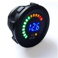 12V modrý LED voltmeter