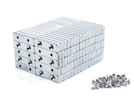 Dlaždice Neodymium magnet 40x10x4 s otvorom pre silnú skrutku + skrutky 10 ks.