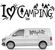 Nálepka na auto I LOVE CAMPING 44 x 138cm