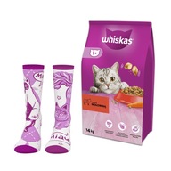 WHISKAS suché krmivo pre mačky s hovädzím mäsom 14 kg + ponožky