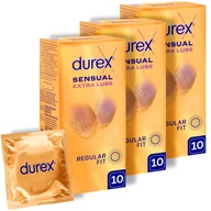 DUREX SENSUAL EXTRA LUBE tenké vlhčené kondómy INVISIBLE 3x 10 ks