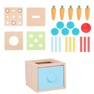 Tooky Toy Drevená vzdelávacia kocka zásuvkový box pre Montessori triedič