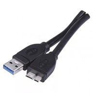 Kábel USB 3.0, zástrčka A - micro B, 1 m, čierny
