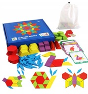 DREVENÉ PUZZZLE GEOMETRICKÉ BLOKY MONTESSORI PUZZZLE PRE DETI