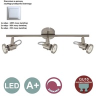 LAMPA 3x GU10 LED / VÝKONNÉ 5W ŽIAROVKY / STMIEVAČ