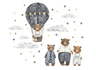 Samolepka na stenu BEARS cloud balloons XL