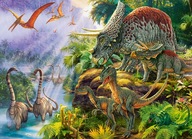 PUZZLE 200 PUZZLE ZVIERATÁ KOLEČKO DINOSAURS 7+