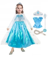 OUTFIT ELSA SÚPRAVA ŠATY ELSA LAND KARNEVALOVÝ PLES 122 / 128