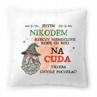 Vankúš pre Nikodema k meninám, darček k narodeninám, s potlačou a fotkou