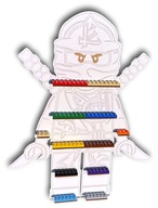 Ninjago polica pre minifigúrky 40 cm až 25 ks. biely