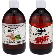 MANDĽOVÝ OLEJ ZO SLADKÝCH MANDLÍ 0,5l + RICÍNOVÝ OLEJ NERAFINOVANÝ 0,5l