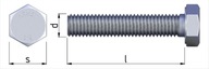 Šesťhranné skrutky M10x30 DIN 933 trieda 5.8 1 kg