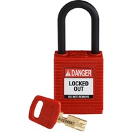 Visiace zámky SafeKey - nylonové, NYL-RED-38PL-KD